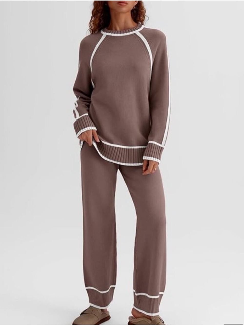 2 Piece Knit Lounge Set Womens Matching Sweater Sets